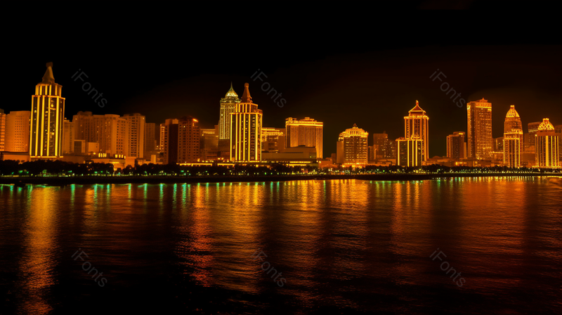 晚上璀璨的建筑现代高楼大厦城市夜景,高清,摄影图,摄影图片,图片大全,摄影图免费下载